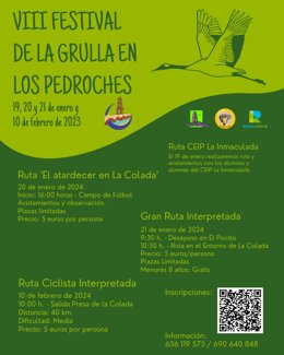 Cartel del VIII Festival de la Grulla en Los Pedroches.