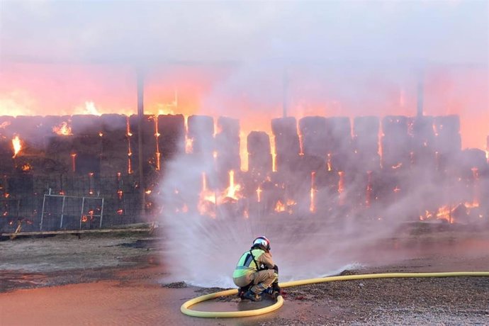 Intervención en un incendio en el mes de diciembre.