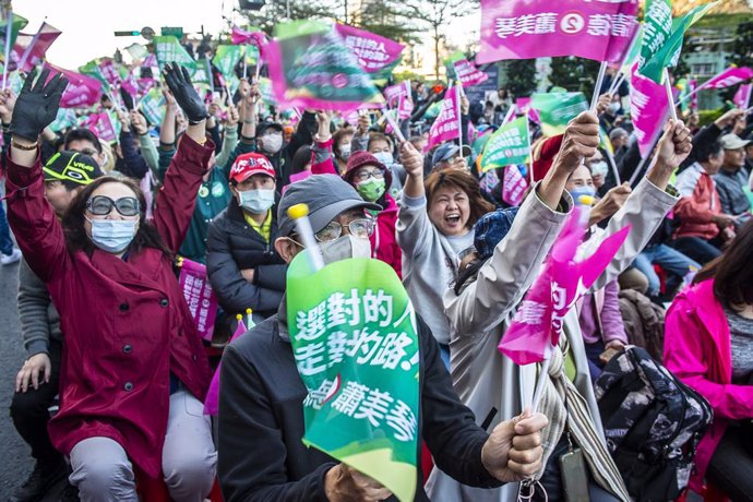 Simpatizantes de William Lai en Taiwán