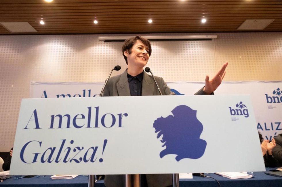 La portavoz nacional del BNG, Ana Pontón, interviene tras el Consello Nacional que ha aprobado las listas para el 18 de febrero