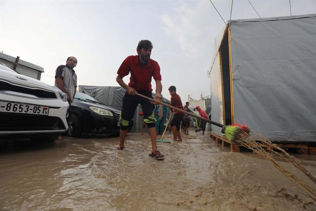Archivo - Campo de desplazados de Deir al Balá, en la Franja de Gaza 