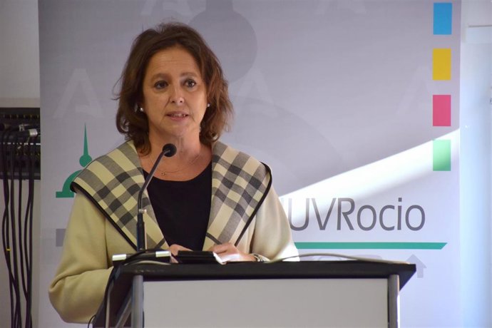 La consejera de Salud y Consumo, Catalina García, en rueda de prensa en Sevilla