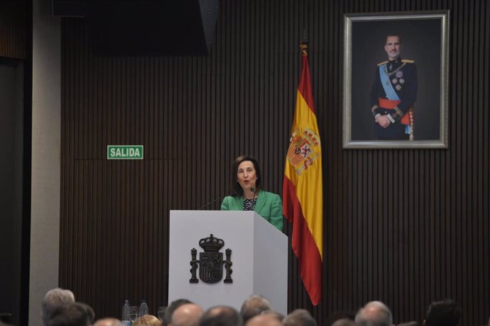 La ministra de Defensa, Margarita Robles, en el Centro Superior de Estudios de la Defensa Nacional, a 12 de enero de 2024, en Madrid (España).