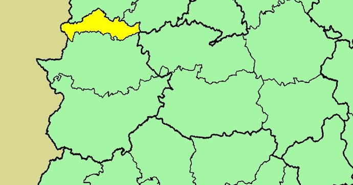 Zona del norte de Cáceres que se verá afectada por la alerta amarilla por lluvias