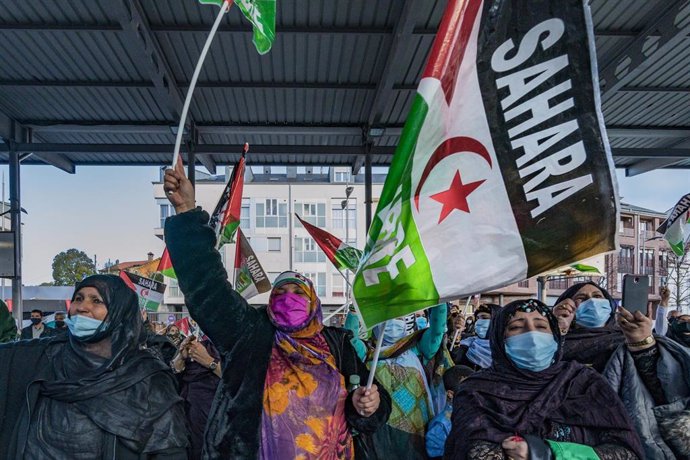 Archivo - Manifestación en favor del Sáhara Occidental