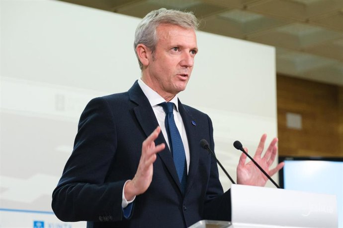 Archivo - Rueda comparece ante los medios tras el Consello de la Xunta.