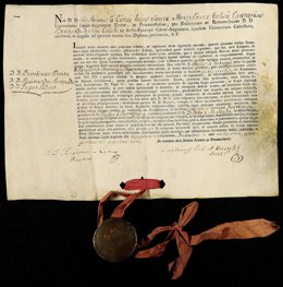 Título de bachiller de Pablo Ilarregui, uno de los documentos que forman parte de la muestra