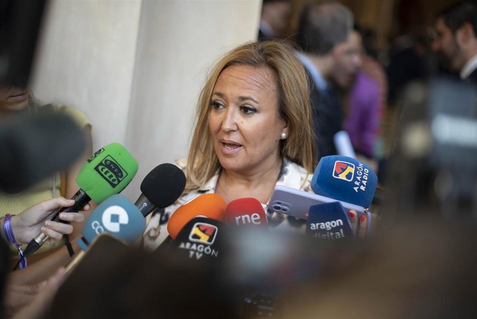 Archivo - La portavoz del Grupo Parlamentario del PSOE en las Cortes de Argón, Mayte Pérez.