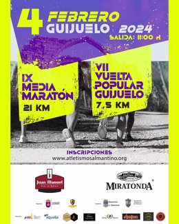 Cartel de la prueba atlética en Guijuelo (Salamanca)