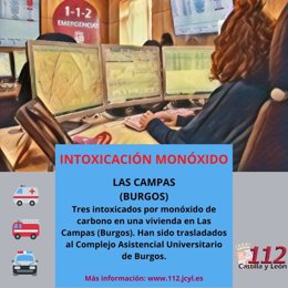 Gráfico elaborado por el 112 con datos sobre la intoxicación por monóxido en Las Campas (Burgos)