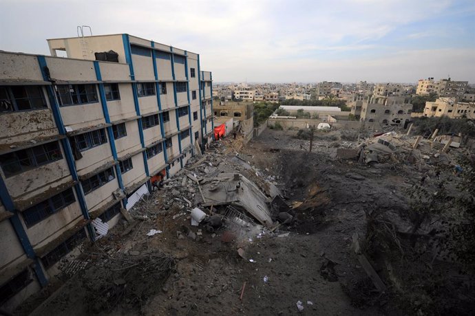 Edificios destruidos por los bombardeos del Ejército de Israel contra la ciudad de Rafá, situada en el sur de la Franja de Gaza, en la frontera con Egipto (archivo)