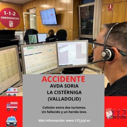 Gráfico elaborado por el 112 con datos sobre el accidente mortal en La Cistérniga