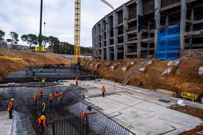 Obras en el Spotify Camp Nou del FC Barcelona a mediados de enero de 2024