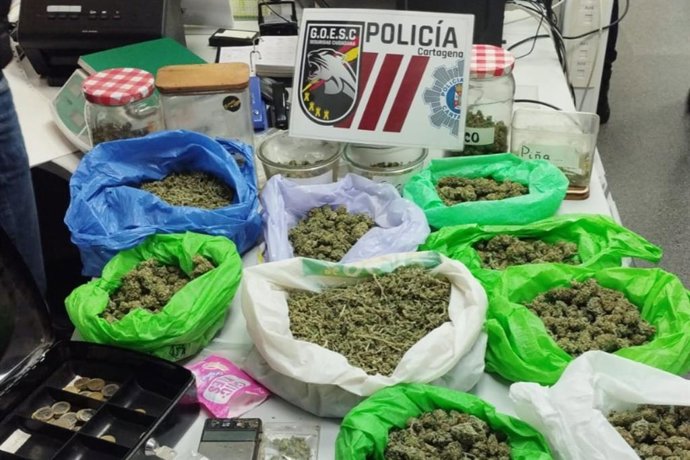 Imagen de la droga interceptada por la Policía Local de Cartagena