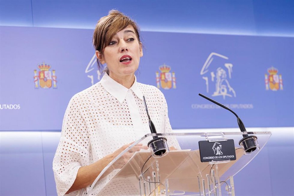 Archivo - La portavoz parlamentaria de Sumar, Marta Lois, durante una rueda de prensa posterior a la reunión de la Junta de Portavoces, en el Congreso de los Diputados, a 14 de septiembre de 2023, en Madrid (España).