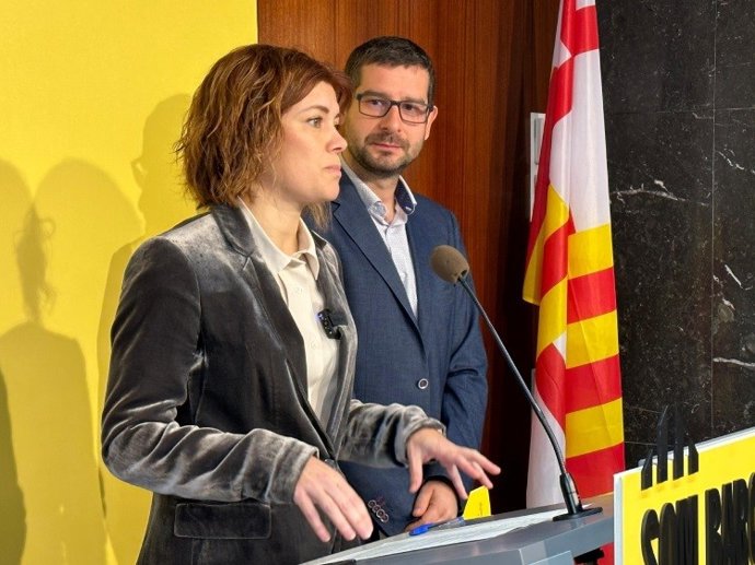 La portavoz de ERC en Barcelona, Elisenda Alamany, y el concejal Jordi Castellana, en una imagen de archivo.