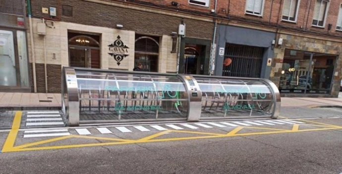 El 'Parkibici' ubicado en la calle Gabilondo de Valladolid.