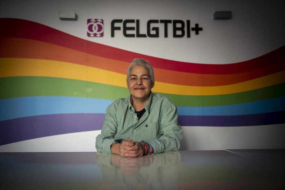 Archivo - La presidenta de FERGTBI+, Uge Sangil, posa para Europa Press, a 10 de febrero de 2023, en Madrid (España).