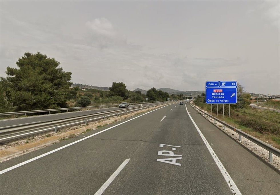 Archivo - AP-7 a su paso por Benissa (Alicante)