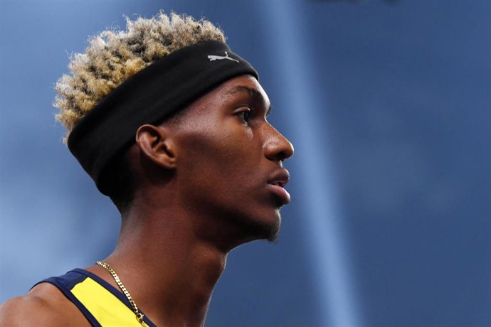 Archivo - El saltador hispano-cubano Jordan Díaz