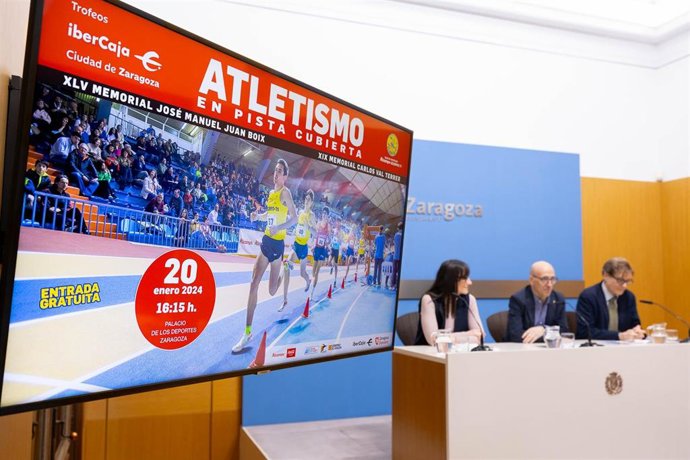 Presentación del Trofeo Ibercaja-Ciudad de Zaragoza de Atletismo en Pista Cubierta 2024
