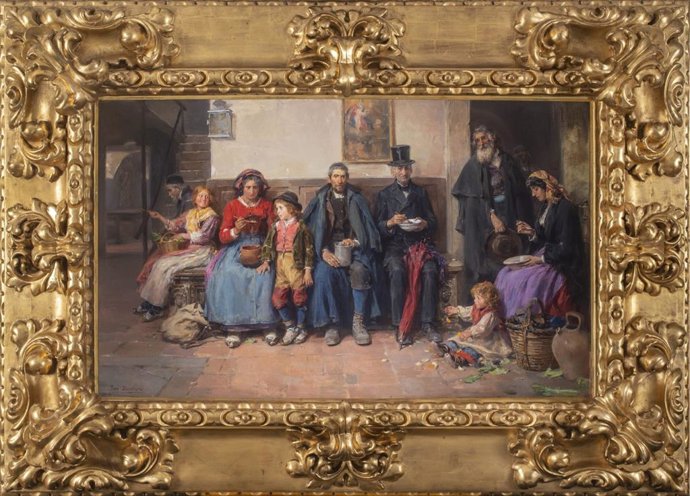 Quadre La sopa en el convent d'Assís de José Benlliure