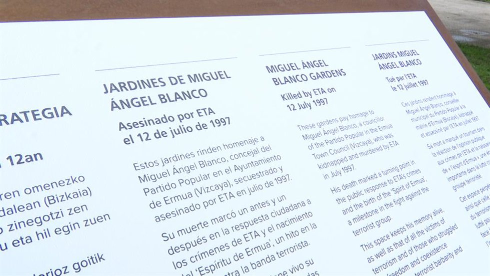 Vitoria homenajea a Miguel Ángel Blanco poniendo su nombre a unos jardines