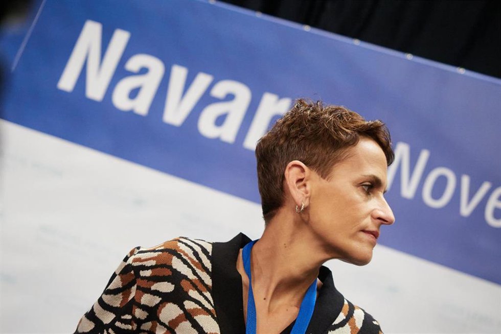 Archivo - La presidenta del Gobierno de Navarra, María Chivite, preside la 2 Conferencia Anual de la Alianza de Regiones de la Automoción, en el pabellón Navarra Arena, a 9 de noviembre de 2023, en Pamplona (Navarra). Este acto es un encuentro de alto 