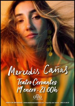 Cartel de la actuación de Mercedes Cañas.