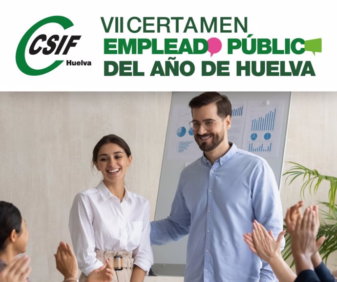 Cartel del VII Certamen del Empleado Público del Año de CSIF en Huelva.