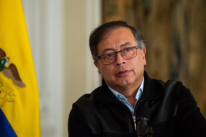 Archivo - October 2, 2023, Bogota, Cundinamarca, Colombia: Colombian president Gustavo Petro takes part during an event where Admiral Jose Prudencio Padilla receives postumous promotion to Grand Admiral of the Nation, by the Colombian government on Octo