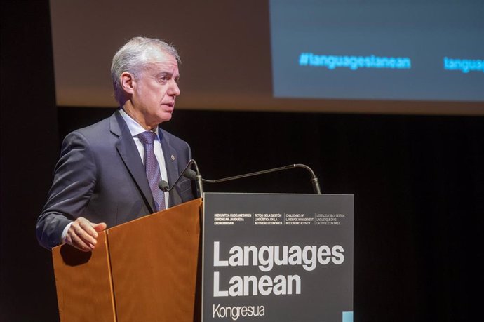 El Lehendakari, Iñigo Urkullu, inaugura el Congres internacional 'Laguages Lanean', en el Palacio Euskalduna de Bilbao