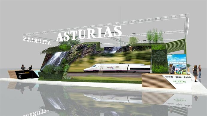 Imagen que tendrá el pabellón de Asturias en Fitur 2024.