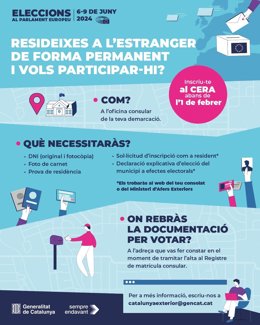 Infografía del Govern para pedir el voto de residentes en el extranjero