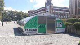 Estacionamiento de bicicletas en Pamplona.