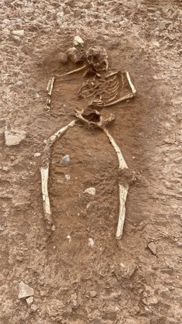 Un de les restes trobades en la necrpoli romana descoberta a Valncia