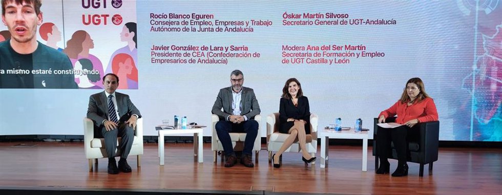 UGT, CEA y Junta se comprometen a trabajar por el empleo juvenil y valoran el diálogo social como "clave" del desarrollo.