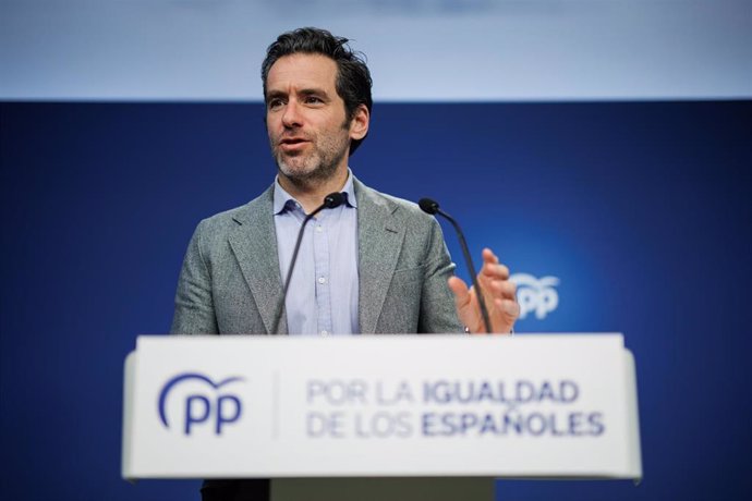 Archivo - El portavoz del PP y vicesecretario de Cultura de la formación, Borja Sémper,  durante una rueda de prensa posterior a la reunión del Comité de Dirección del Partido Popular, en la sede nacional del PP, a 18 de diciembre de 2023, en Madrid (Es