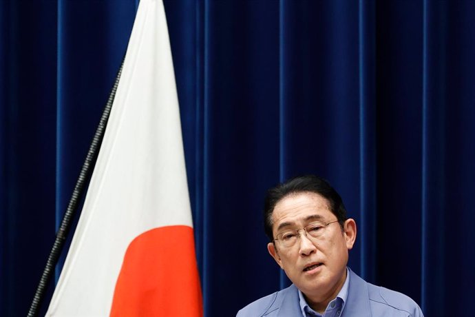 January 4, 2024, Tokyo, Japan: Japan's Prime Minister Fumio Kishida speaks during a news conference at his official office in Tokyo.