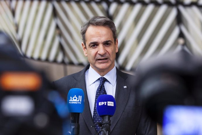 Archivo - December 14, 2023, Brussels, Brussels, Belgium: Kyriakos Mitsotakis. Arrival of the heads of state at the European summit.