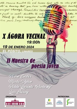 Cartel de la II Muestra de Poesía Joven de Linares.