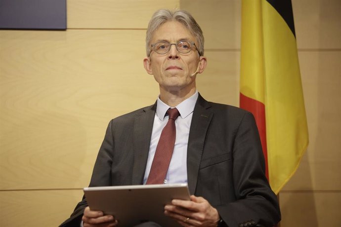 El embajador de Bélgica en España, Geert Cockx, en la presentación de las prioridades de la presidencia belga del Consejo de la UE
