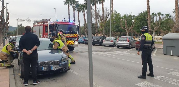 Imagen de la intervención llevada a cabo por los Bomberos de Murcia