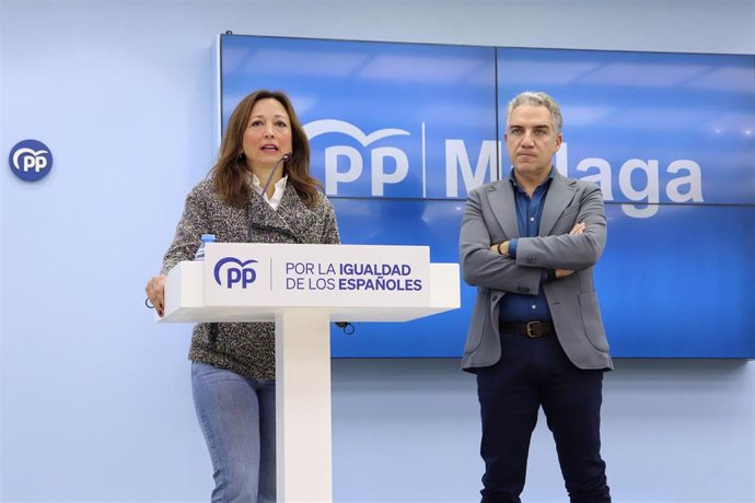 La presidenta del PP de Málaga, Patricia Navarro, en rueda de prensa.