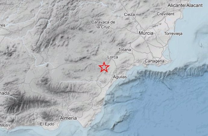 Mapa con la ubicación del terremoto