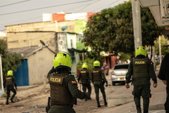 Archivo - Policía de Colombia en una protesta en la ciudad de Barranquilla