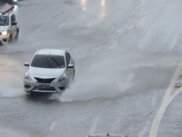 LLuvias torrenciales en el sur de Sao Paulo, Brasil.