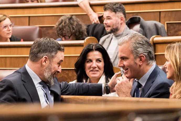 Archivo - El líder de Vox, Santiago Abascal, en el Congreso