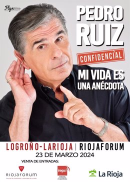 Pedro Ruiz estará en Riojaforum el 23 de marzo con su espectáculo 'Mi vida es una anécdota'