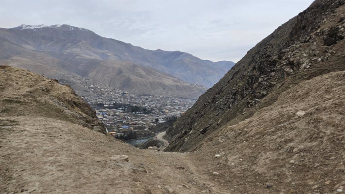 BADAKHSHAN, Jan. 11, 2024  -- This photo taken on Jan. 11, 2024 shows a view of Faizabad city, the capital of Badakhshan province, Afghanistan. An earthquake with a magnitude of 6.4 jolted north Afghanistan on Thursday with no immediate reports of damage 